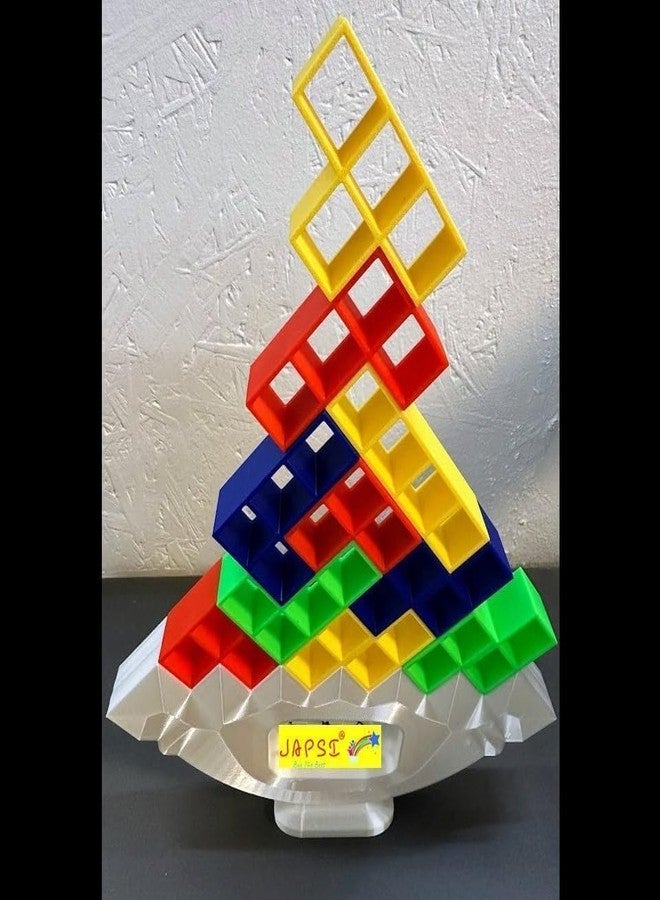 JAPSI Tetra Tower Balance Game, Building Block Stack Tower Game, 16 Pieces, Multi-Color, 2+ Players - Image 5